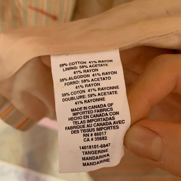 VTG 90s/Y2K bebe Beige & Orange Striped Button-Up Blazer Size 0 - Picture 4 of 12